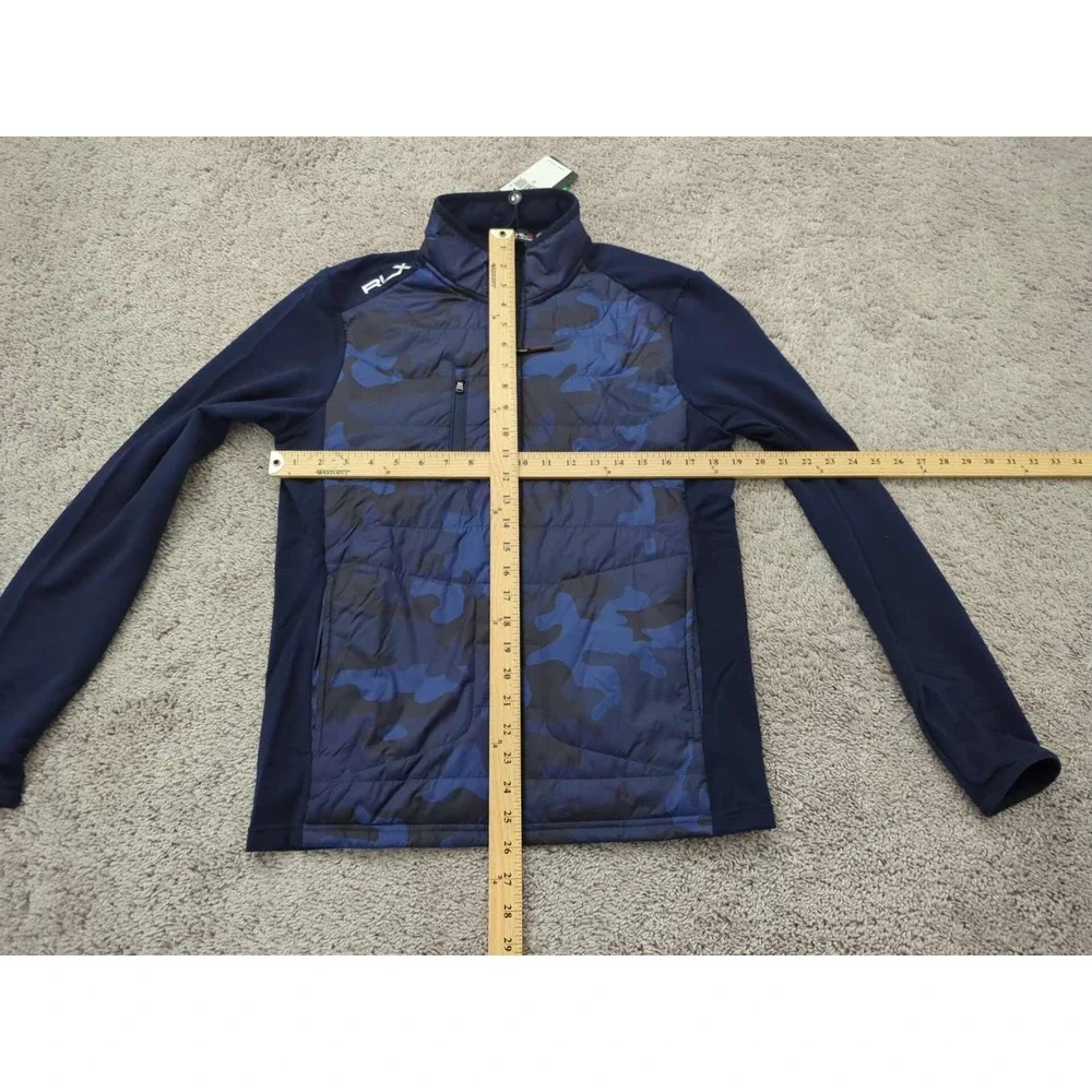 RLX Ralph Lauren Jacket Mens‎ Small Navy Camo Quilted NEW 44% Wool